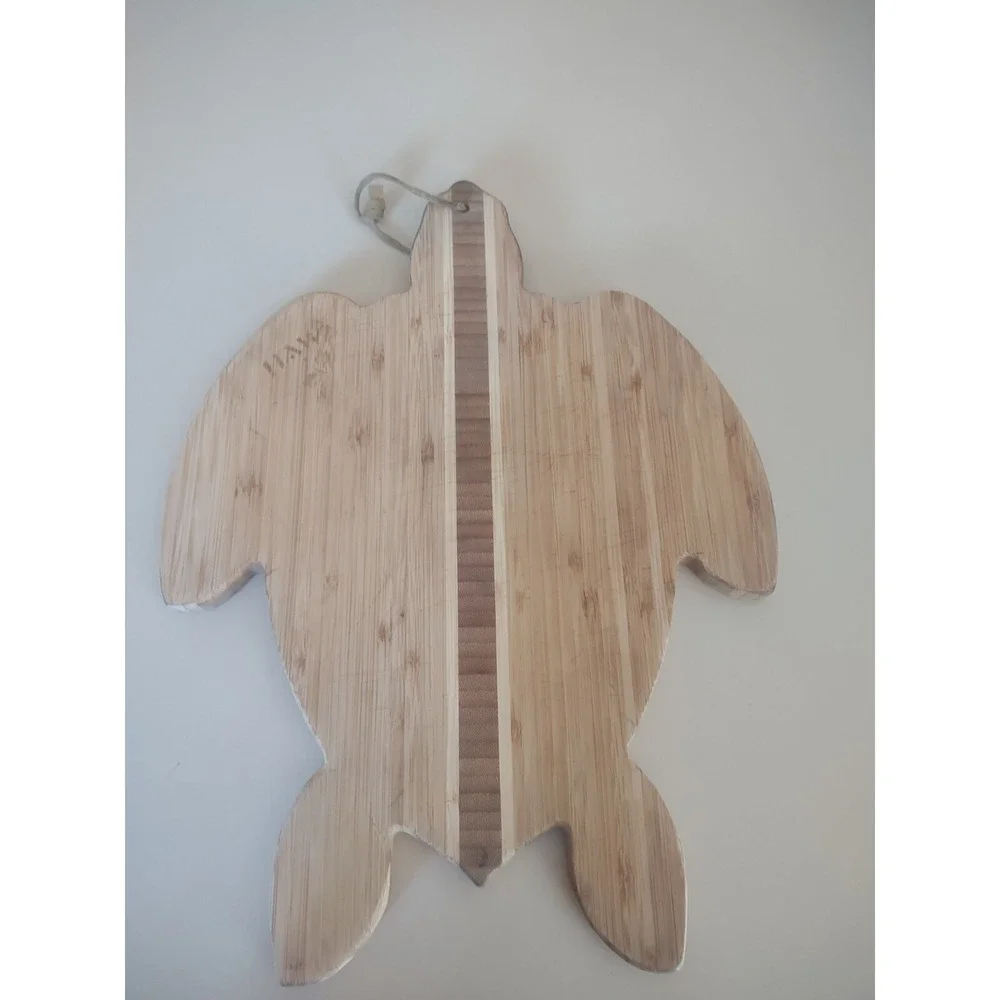 Turtle Shaped Bamboo Cutting Board Wood Cheese Serving Board Coastal Beach Decor